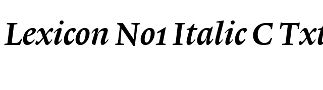 Lexicon No1 Italic C Txt font preview