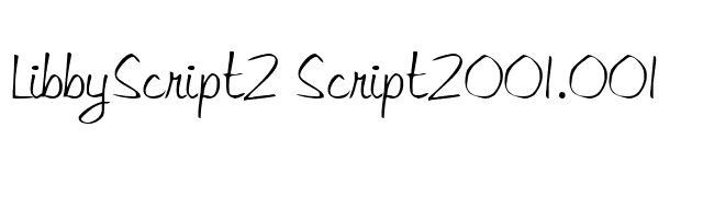 LibbyScript2 Script2001.001 font preview