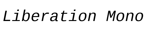 Liberation Mono Italic font preview