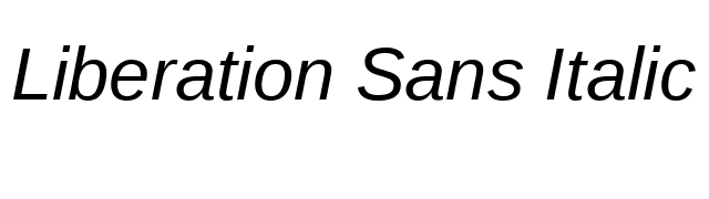 Liberation Sans Italic font preview