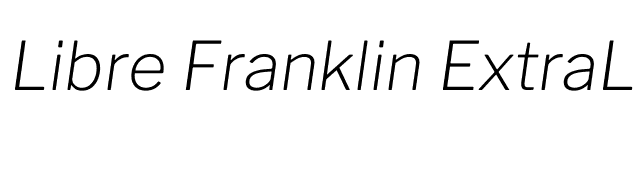 Libre Franklin ExtraLight Italic font preview