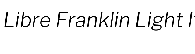 Libre Franklin Light Italic font preview