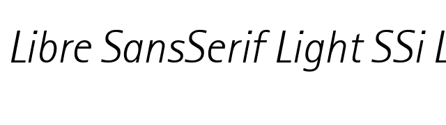 Libre SansSerif Light SSi Light Italic font preview