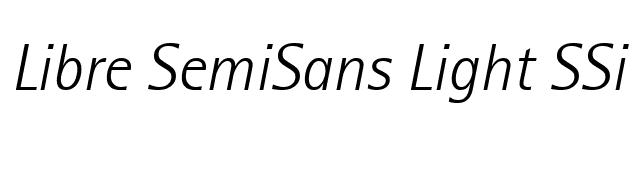 Libre SemiSans Light SSi Light Italic font preview