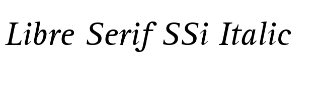 Libre Serif SSi Italic font preview