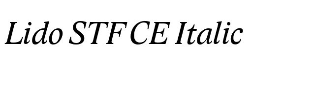 Lido STF CE Italic font preview