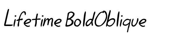 Lifetime BoldOblique font preview