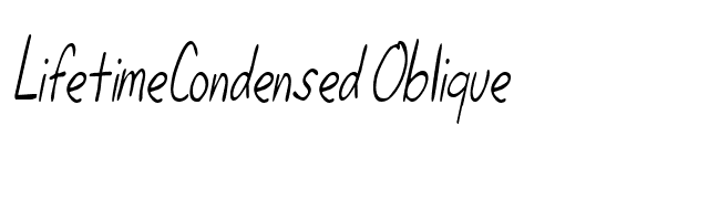 LifetimeCondensed Oblique font preview