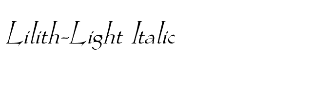 Lilith-Light Italic font preview