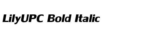 LilyUPC Bold Italic font preview