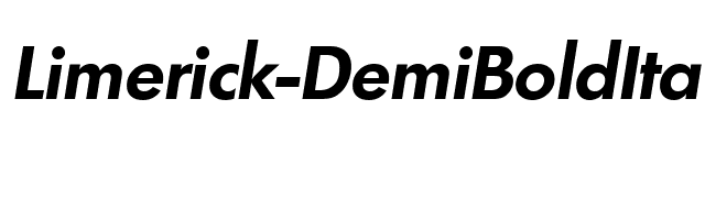 Limerick-DemiBoldIta font preview