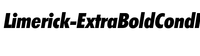 Limerick-ExtraBoldCondIta font preview