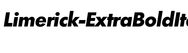 Limerick-ExtraBoldIta font preview