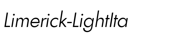 Limerick-LightIta font preview