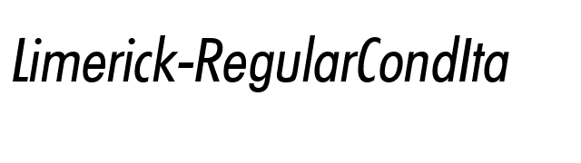 Limerick-RegularCondIta font preview