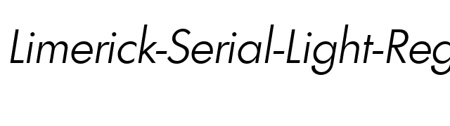 Limerick-Serial-Light-RegularItalic font preview