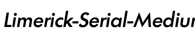 Limerick-Serial-Medium-RegularItalic font preview