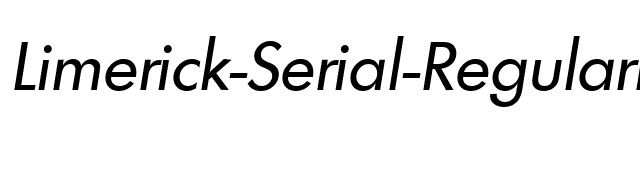 Limerick-Serial-RegularItalic font preview