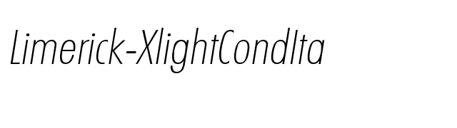 Limerick-XlightCondIta font preview