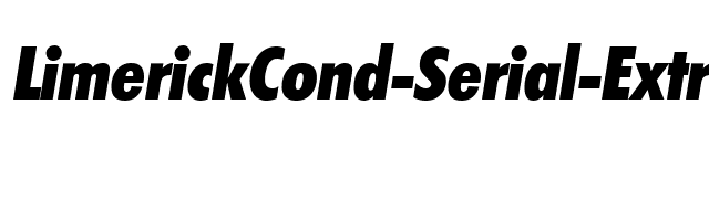 LimerickCond-Serial-ExtraBold-RegularItalic font preview