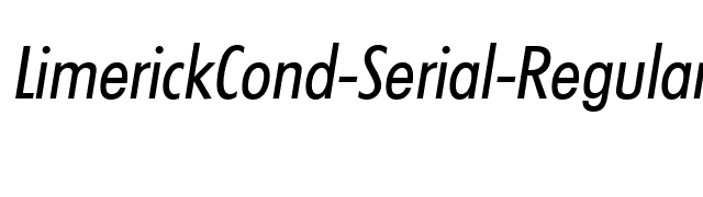 LimerickCond-Serial-RegularItalic font preview