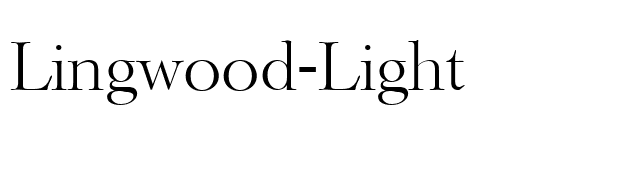 Lingwood-Light font preview