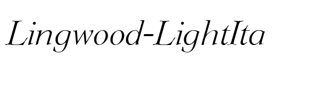 Lingwood-LightIta font preview