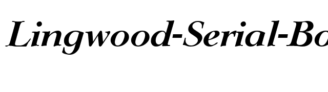 Lingwood-Serial-BoldItalic font preview