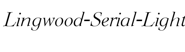 Lingwood-Serial-Light-RegularItalic font preview