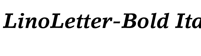 LinoLetter-Bold Italic font preview