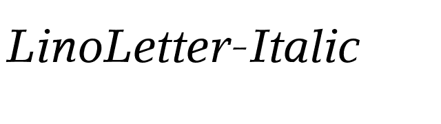 LinoLetter-Italic font preview