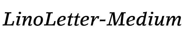 LinoLetter-Medium Italic font preview