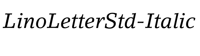 LinoLetterStd-Italic font preview