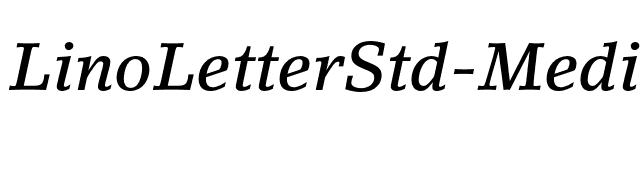 LinoLetterStd-MediumItalic font preview