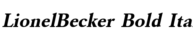 LionelBecker Bold Italic font preview