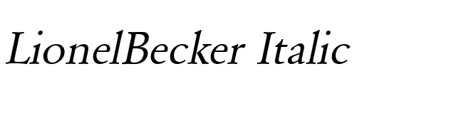 LionelBecker Italic font preview