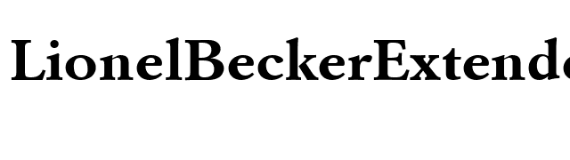 LionelBeckerExtended Bold font preview