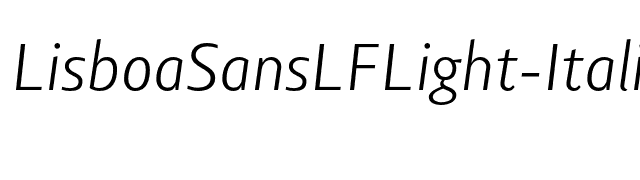 LisboaSansLFLight-Italic font preview