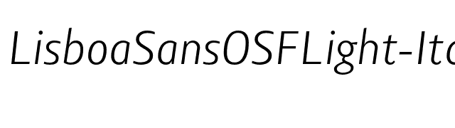 LisboaSansOSFLight-Italic font preview