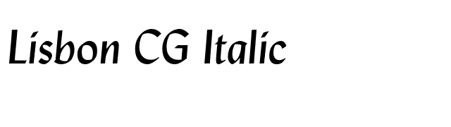 Lisbon CG Italic font preview