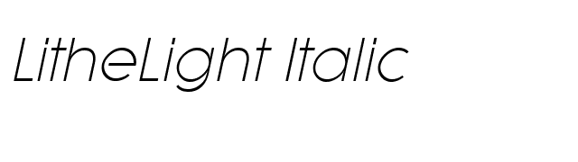 LitheLight Italic font preview