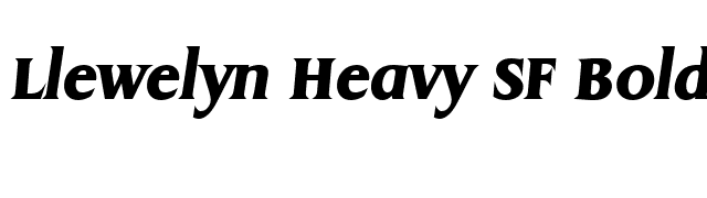 Llewelyn Heavy SF Bold Italic font preview