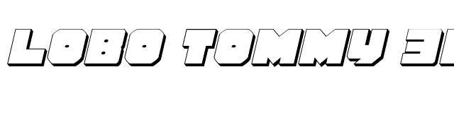 Lobo Tommy 3D Italic font preview