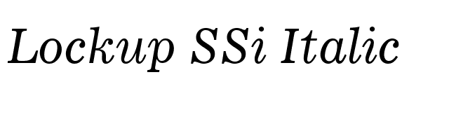 Lockup SSi Italic font preview