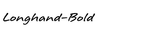 Longhand-Bold font preview