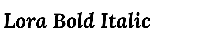 Lora Bold Italic font preview