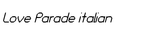 Love Parade italian font preview