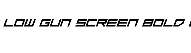 Low Gun Screen Bold Expanded Italic font preview