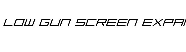 Low Gun Screen Expanded Italic font preview