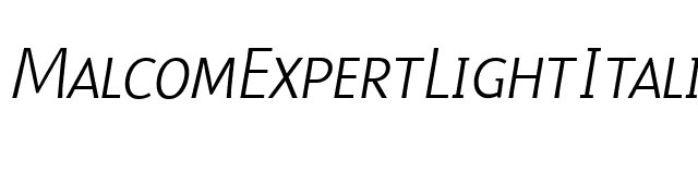 MalcomExpertLightItalic font preview